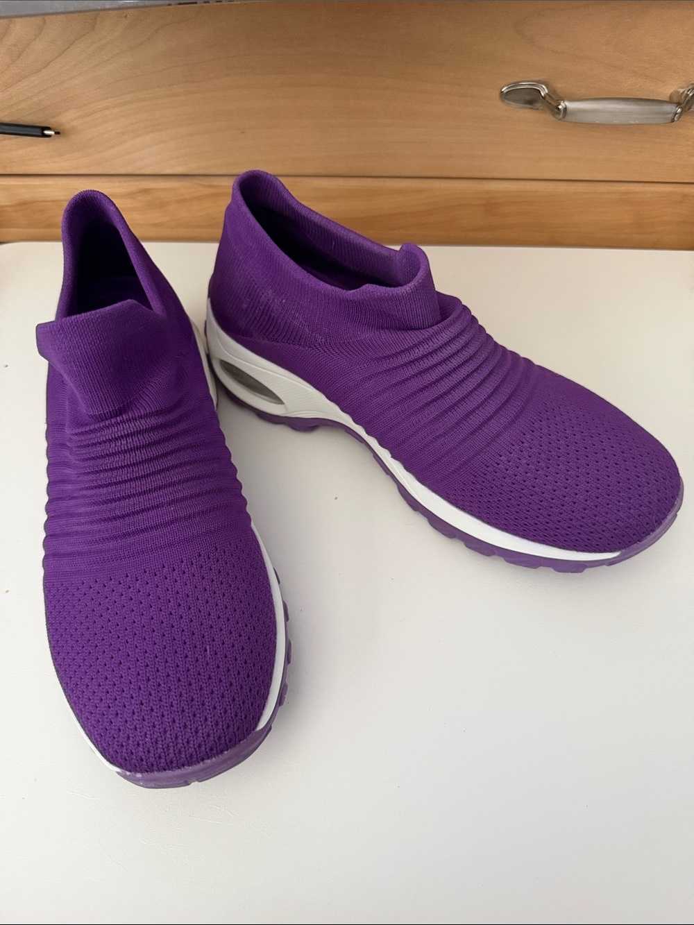Women’s Slip-On Knit Athletic Sneakers - Purple
